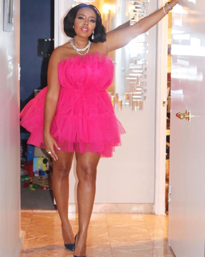 Strapless Flirty Hot Pink Tutu Tulle Dress (Custom Colors Available)