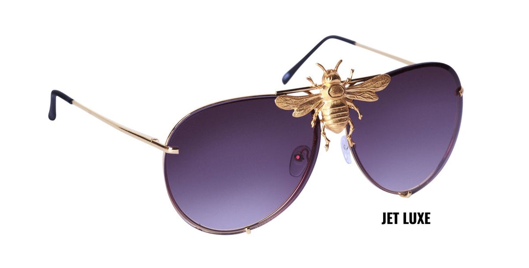 Nroda Bee Aviator Sunglasses in Black Jet Luxe as Worn by Rick Ross