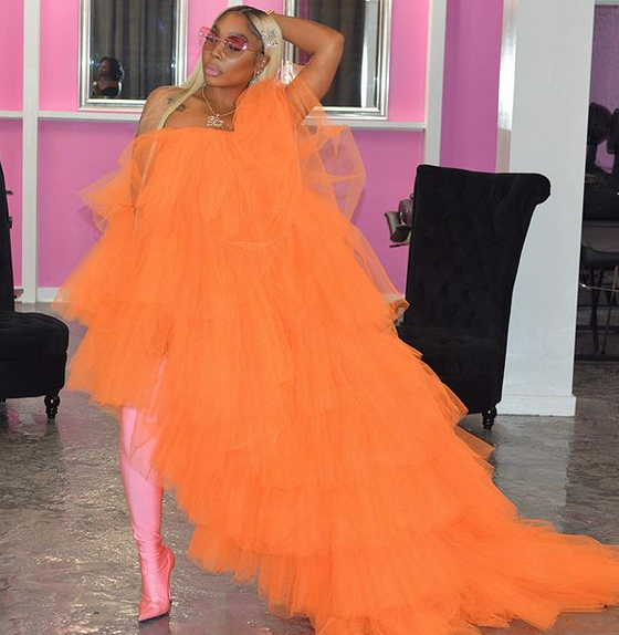 Oyemwen Tiered High Low Tulle Maxi Tutu Dress Orange (Custom Colors Available)